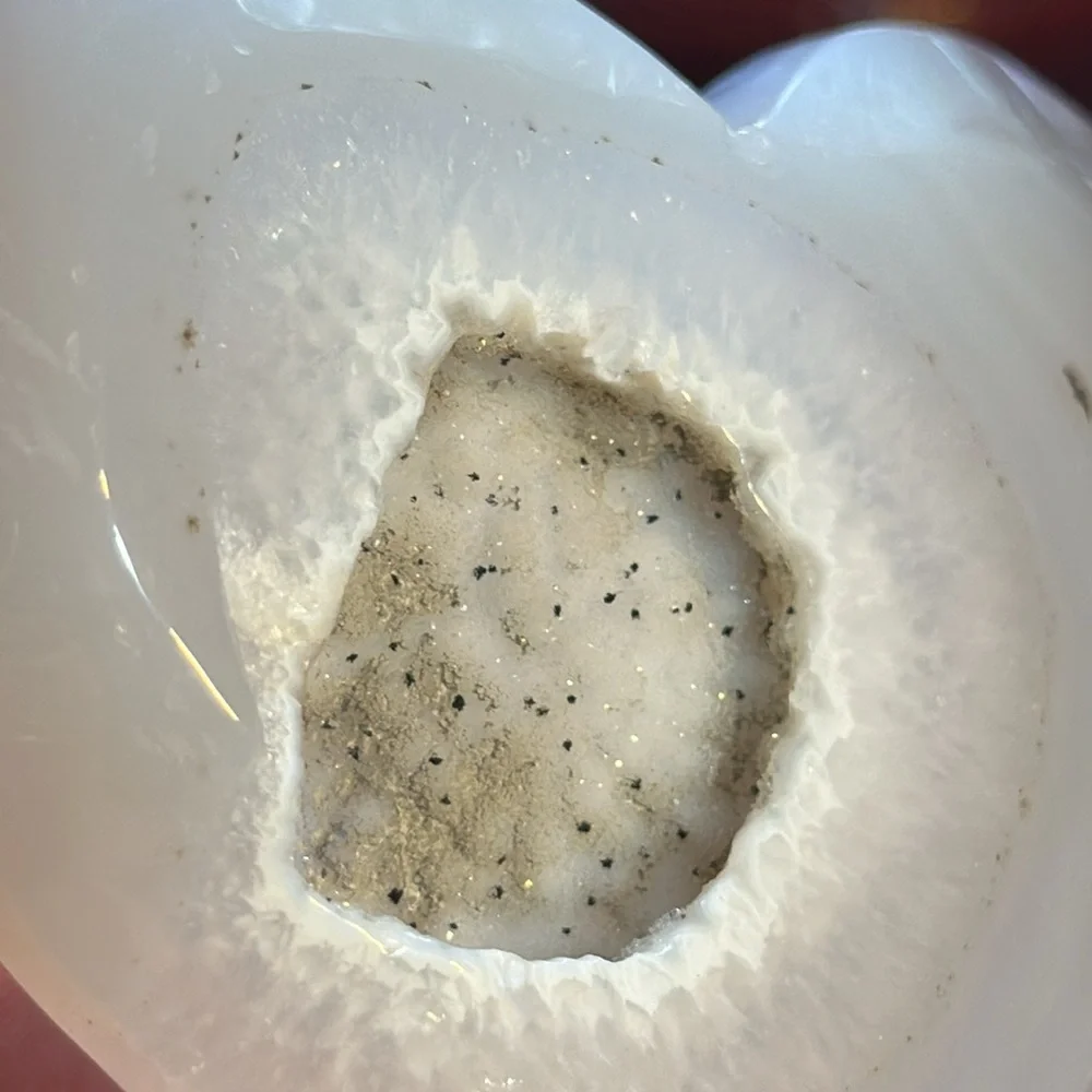 Agate Crystal Heart Carving With Druzy! - Picture 6 of 6